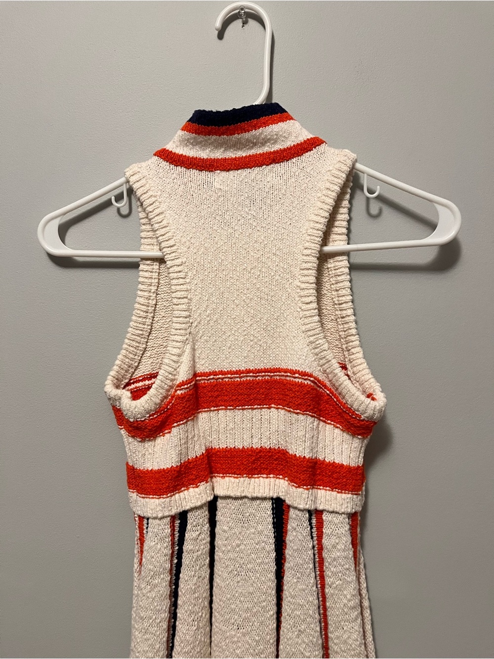 Anthropologie Vintage-Inspired Cream Knit Fit & Flare Mini Dress - Picture 16 of 16